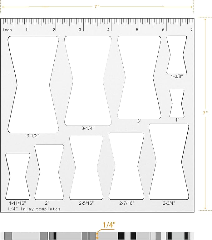 10 in 1 Butterfly Inlay Template,Router Template for Woodworking,Decorative Wood Router Jig Bowtie Inlay Kit for Precise Cuts,Butterfly Inlay Template Decorative (Single Piece Templates)