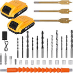Cordless Drill Set 21V, Electric Screwdriver with 2 Batteries 2000mAh, 25+3 Torque Cordless Hammer Drill, 2-Speed, 42N.m Max, LED Work Light