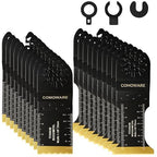 COMOWARE 20 Pcs Titanium Oscillating Tool Blade, 1-3/4” & 1-3/8” Professional Multi-Tool Blades Kit, Quick Release Durable Oscillating Saw Blades for Wood, Plastic & Soft Metal