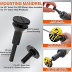 Cut Off Wheels 27Pcs, 3 Inch Die Grinder Cut Off Wheels with 1/4 in Mounting Mandrel Kit for Die Grinder, 3/8" Arbor Hole Cutting Wheel for Metal & Stainless Steel Rotary Tool Drill Attachment