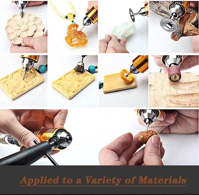 1000W 30000RPM Electric Flex Shaft Rotary Tool Foot Pedal Control Flex Shaft Hanging Grinder Carver Can Forward-Reverse Rotation, Multi-function Kit with Accessories for Carve-Buffing Diy Craft work