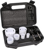 Amazon Basics 9-Piece Bi-Metal High Speed Steel Hole Saw Kit with Carrying Case, 25/32" to 2-11/16”, Black