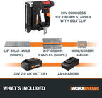 Worx Nitro WX843L 20V Power Share 3/8" Cordless Crown Stapler