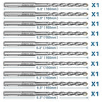 10-Piece 3/16” SDS Plus Drill Bits Rotary Hammer Drill Bit Set, Carbide Tipped for Drilling Concrete Cement Porcelain Tiles Ceramic Pots Stone Brick, Diameter 5mm, 160mm Long, SDS Plus Shank