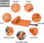 VENTURE 4TH Quick Dry Towel. Microfiber Travel Towel Ideal for Camping, Hiking, Backpacking, Gym. Lightweight & Fast Drying Travel Towels for Body. Compact & Easy to Pack - Orange Large