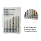 NordWolf 14-Piece M35 Cobalt Drill Bit Set for Stainless Steel, Hard Metals & Cast Iron, Jobber Length with 1/4" Hex Shank, SAE Sizes 1/16" to 1/4"