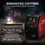ARCCAPTAIN iControl [Non-HF] Plasma Cutter CUT55 MP with APP Control, 55Amp Blowback Pilot Arc, 120V/240V, Upgraded LED Display, Grid Cutting, Rust Removal, Plasma Gouging, Pressure Detection