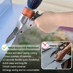 360° Pivoting Drill Metal Shear Attachment - for Curved & Straight Cutting, Professional Power Tool Accessory for Cordless & Corded Drills, Metal Cutter for Iron, Aluminum & Copper Sheets- O