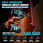 Cordless Impact Wrench 1/2 inch for Makita Battery, 600FT-LBS (810N.m) Brushless Electric Impact Gun Includes LED Work Light, 2100RPM High Torque Impact Driver Wrench, Bare Tool Only