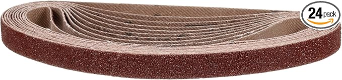1/2 x 18 Inch Sanding Belt, 24 Pcs 40 Grit Knife Sharpener Belts Work Sharpening for Belt Sander Knife Carving Tool Metal Working