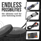 TNP Hook and Loop Tape Strap Cable Ties Fastener (Black) (15 Feet) - Sticky Self Adhesive Nylon Fabric Roll Wrap 0.75" Wide 5 Yards Reusable for Cutting Custom Length Cord Wire Fastening