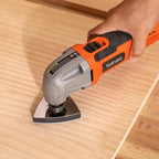 Oscillating Multi-Tool, 22000 OPM, 1.5A, 3° Oscillation Angle, 10-Piece Accessory Kit: 3 Saw Blades, Semi-Circle Blade, Sanding Plate, 6 Sanding Papers for Cutting, Grinding, Sanding