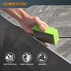 POWERTEC Diamond Hand Polishing Pads Assorted 60/100/ 200/400 Grits 4 Pack, Diamond Sanding Block for Polishing and Grinding Porcelain, Ceramic Tile, Glass, Granite, Stone, Wood & Metal (71907V)