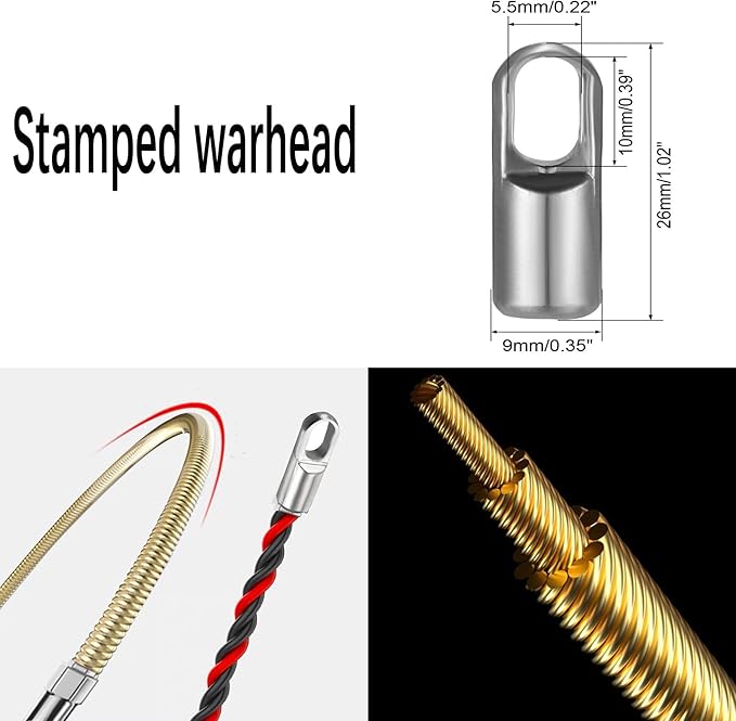 50ft/15m Fish Tape Cable Puller Kit - 6mm Diameter PET,Fish Cables Through wall Tools for Commercial Lighting Projects Wiring,Wire Guide Device,Wire Puller for Electricians