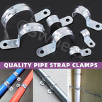 Swpeet 30Pcs 1-1/4"(32mm) Zinc Plated One Hole EMT Pipe Strap Kit, Pipe Straps U Bracket Tube Strap Pipe Clamp 1 Hole Snap On Pipe Strap Conduit Clamps Tension Clips for Fixing EMT Conduit Pipe