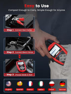 ANCEL BA101 Car Battery Tester, 12V Digital Automotive Alternator Meter Diagnostic Tool,100-2000 CCA Load Capacity, Charging & Cranking Analyzer for Truck, Boat, RV, Marine Vehicle, and More