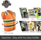 Dazonity Safety Vest with Multi-Pockets,2pcs,Reflective & High Visibility for Work,Construction,Parking,Warehouse,Yellow