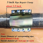 Water Pipe Repair Clamp for 3 inch Pipe(OD of The Applicable Pipe is 3.5 inch),Leak Sealer for Pipes and Plumbing,Suitable for PE/PPR Pipes,Steel Pipes,Iron Pipes
