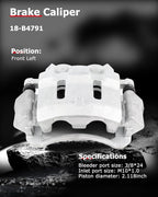 cciyu 18-B4791 Front Left Brake Caliper Assembly w/Bracket 2000-2005 For Ford For Excursion,1999-2004 For Ford For F-250 Super Duty,1999-2004 For Ford For F-350 Super Duty