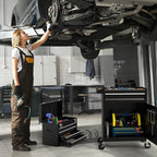 5 Drawer Tools Chest, Tool Cabinet with Universal Lockable Wheels，Tool Box with Detachable Top Box for Workshop(Black)