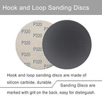 6 Inch 50 Pcs Wet Dry Sanding Discs Hook and Loop, 320 Grit Sandpaper Automotive Wood Metal Polishing & Sanding, Silicon Carbide Sand Paper for Random Orbital Sander (Grit 320)