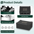 Joinfworld 400A Bus Bar 12V Power Distribution Block with 4 x 5/16"(M8) Stud Dual Battery Bus Bar 48V DC Marine Terminal Distribution Block for Automotive Car Solar - Negative&Positive(2 in 1)