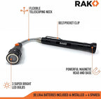 RAK Magnetic Pickup Tool Gifts for Men - Telescoping Magnet with LED Flashlight and 22 Inches Extendable Neck, Cool Magnetic Flashlight Gifts for Dad, Husband, Grandpa, Handyman