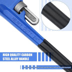 Gisafai 8" 10" 12" 14" 18" 24" Straight Heavy Duty Pipe Wrench Set Plumber Adjustable Water Alloy Steel Grip Plumber's Wrench Plumbing Tools, Blue