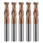 2 Flute 5/16" Carbide Square End Mill 5PCS Micrograin Milling Bits Sets TISIN Coating CNC Router Bit for Steel