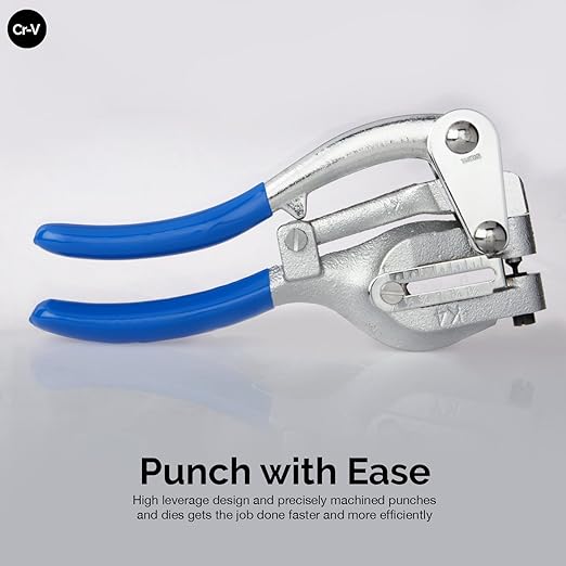 Neiko 02612A Hand Held Power Punch and Sheet Metal Hole Punch Kit, Cr-V 3/32" x 9/32"