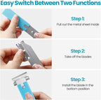 Lasnten 48 Pieces Box Cutters Bulk Retractable Cardboard Cutter Single Edge Handy Mini Box Knife Razor Blade Cutter Iron Body Utility Knife for Paper Packages Letter(Light blue)