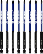 8 Pack Phillips Impact Driver Bits, #3 Phillips Head Magnetic Screwdriver Bits Set, 6 Inch S2 Alloy Steel Impact Bits, 1/4" Hex Shank Screwdriver Drill Bit, CNC Machined ph3 Impact Drill Bits