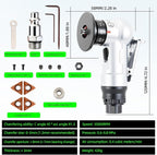 Pneumatic Chamfering Tool Handheld, Mini Air-Powered Chamfering Machine with 4 C-Blades (2 Pre-Installed), 45° Right-Angle Trimming, 1/4 Inch Air Inlet for Metal, Wood Beveling & Deburring