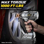 Cordless Impact Wrench 1/2 inch Compatible with DeWalt 20v Battery, 1000Ft-lbs(1360N.m) High Torque Impact Driver with 4-Modes, LED Work Light, Brushless Electric Impact Gun Car/Truck/Mower(Bare Tool)