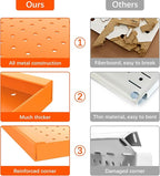 TORACK 3Pcs Metal Pegboard Panels(12x24 inch) for Wall Garage Tools Storage Pegboard for Workbench, Modular Peg Board Tool Organizer Board Kit(Pack of 3, Orange)