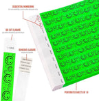 500 WristCo Neon Green Smiley Face Tyvek Wristbands for Events - ¾” x 10” - Waterproof Recyclable Comfortable Tear Resistant Paper Bracelets Wrist Bands for Concerts Festivals Admission Party