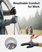 DULFINE Safety Work Gloves MicroFoam Nitrile Coated-12 Pairs Pack,Seamless Knit Nylon Glove with Black Micro-Foam Nitrile Grip,Ideal for General Purpose,Automotive,Home Improvement,Painting(Small)