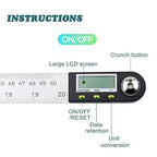 Delgada 20 inch/500mm Digital Protractor Stainless Steel Digital Display Angle Ruler Digital Angle Measuring Finder Tool for Woodworking