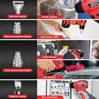 Cordless Heat Gun for Milwaukee 18V Battery, 350W 1022°F (550°C) Soldering Heat Gun, Variable Temperature Control Hot Air Gun Kit with 4 Nozzles and Scraper, for Shrink Tubing, PVC Wrap(NO Battery)