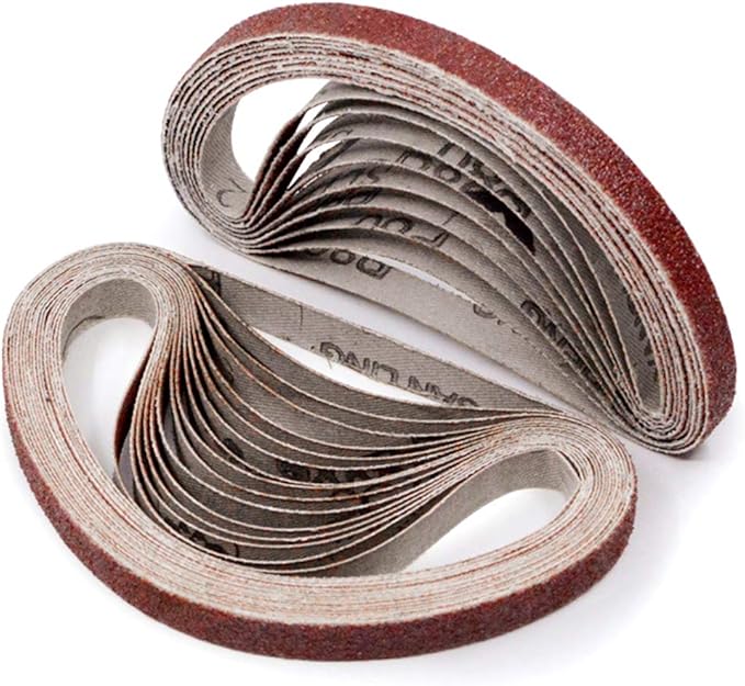 3/8 x 13 Sanding Belt, 40 Grit Aluminum Oxide Sanding Belts, Belt Sander Paper for 3/8x13 Inch Mini Belt Sander, 24 Pack(3/8x13 Inch, 40 Grit)