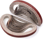 3/8 x 13 Sanding Belts, 60 Grit Aluminum Oxide Sandpaper Belt Sander Paper for 3/8 Inch x 13 Inch Belt Sander, 24 Pack(3/8x13in, 60 Grit)