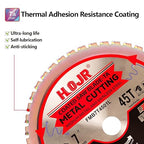 Metal Cutting Circular Saw Blade, Steel and Stainless Steel Cutting, The Cutting Head uses a Special Anti-Heat Sticking Coating with high Finish and Long Life, FMB 7 inch 45-Tooth 20mm -TA