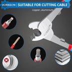 10-Inch Compact Heavy-Duty Cable Cutter Small Head - High-Leverage Tool for Soft Copper/Aluminum Wires & Communication Cables