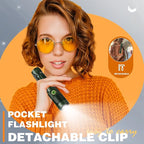 Small Tactical Flashlights High Lumens - 1500 Meters Long Beam Super Bright LED Magnetic Flashlight USB Rechargeable Zoomable 5Modes Long Beam Spotlight Flashlight for Hiking, Camping-Dark Green