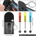 72 Pcs Mini Tape Screwdriver Keychain Set Christmas Men Gifts Bulk Adult Party Favors Multitool Pen Card Tool Measuring Keychains Stocking Christmas Stuffers for Men Dad (Yellow,Black)