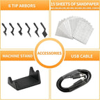 Reciprocating Sander, Variable Speed and USB Charging with LED Light, Pen Sander With 6pcs Sanding Head, Fit for Sanding, Polishing, Finishing, DIY Crafts