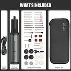 Cordless Rotary Tool Kit, 7.2V with Higher Torque, More Powerful, 5 Speeds 10000 to 28000 RPM, with 42 Accessories, Multi Purposes, Sanding, Polishing, Drilling, Etching, Engraving, DIY Crafts