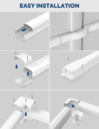 3" 16Ft Mini Split Line Set Cover with Flexible Duct, Upgrade PP Decorative Minisplit Lineset Cover Kit, Paintable for Mini Split, Air Conditioner, Central AC, HVAC and Heat Pumps, White