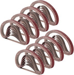 1/2 Inch x 18 Inch Sanding Belts, 8 Each of 60/80/120/180/240 Grits, Belt Sander Tool for Woodworking, Metal Polishing, 40 Pack Aluminum Oxide Sanding Belt