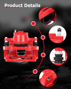 cciyu Front Left & Right Brake Calipers Assembly w/Bracket 18B5044 18B5045 For Chrysler 2008-2012,For Dodge 2007-2012,For Jeep 2007-2012,For Ram 2012,For Volkswagen 2009-2012